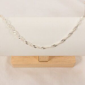 VTG 925 Sterling Silver Bracelet 7.5in Twisted Curb Chain 3.5mm IBB Italy 3.7g